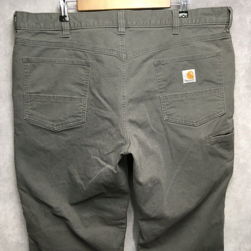 Carhartt Mens Pants‎ Relaxed Fit size 42x30 Flat Front Flex Canvas Gray Work